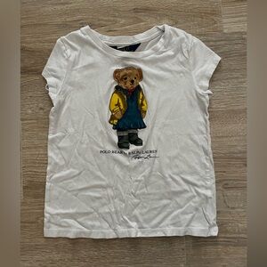 Polo by Ralph Lauren Girl’s Raincoat Bear Cotton Tee Short Sleeves - Size 6